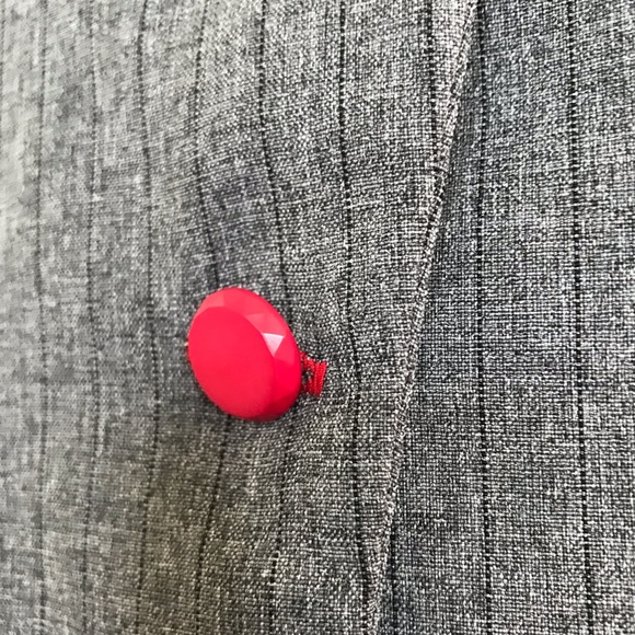 Vtg 3 Piece Pant / Skirt Suit Gray & Red Size 12 - Picture 4 of 14